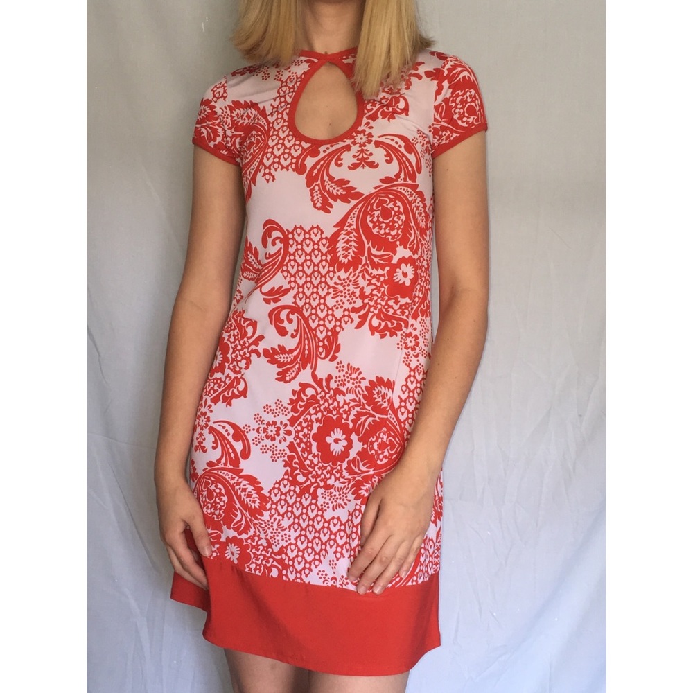 Red and white dress